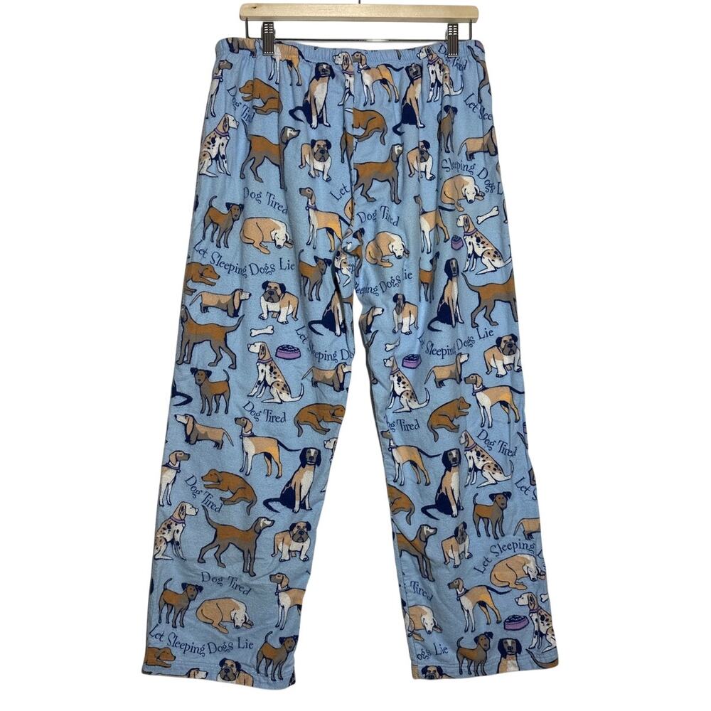 Pajamagram Pajamas 2-Piece Set Dog Tired Print Sz L Flannel Button-Front Sz L - Picture 12 of 15